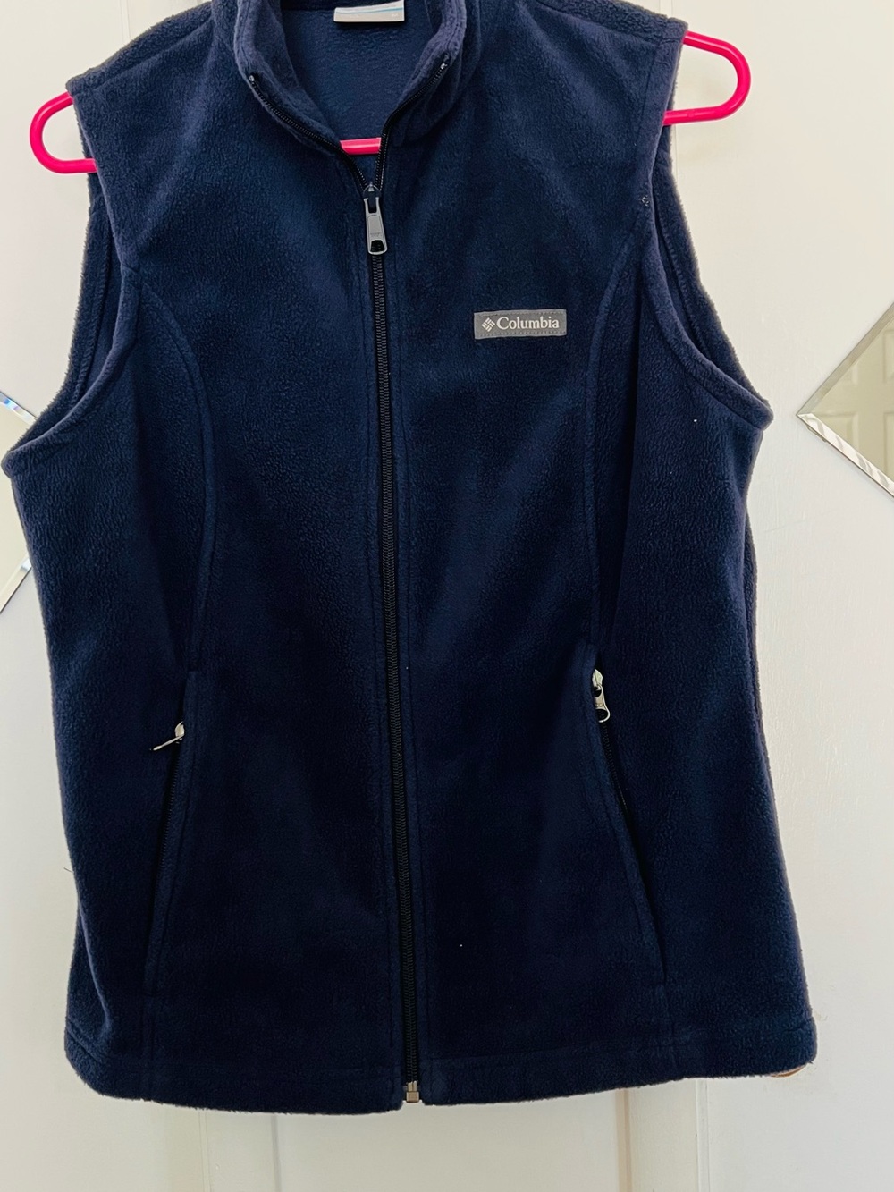 Columbia Navy Fleece Vest - Zip Front women’s size Medium